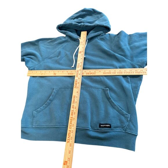"MOTHER" Blue/Green Hoodie SZ L Kangaroo Pocket Plz Read Description Final Sale! - Picture 3 of 12